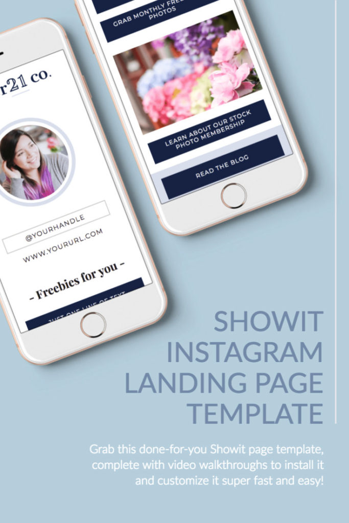 Grab this done-for-you Instagram landing page Showit template and bring more traffic to your website!