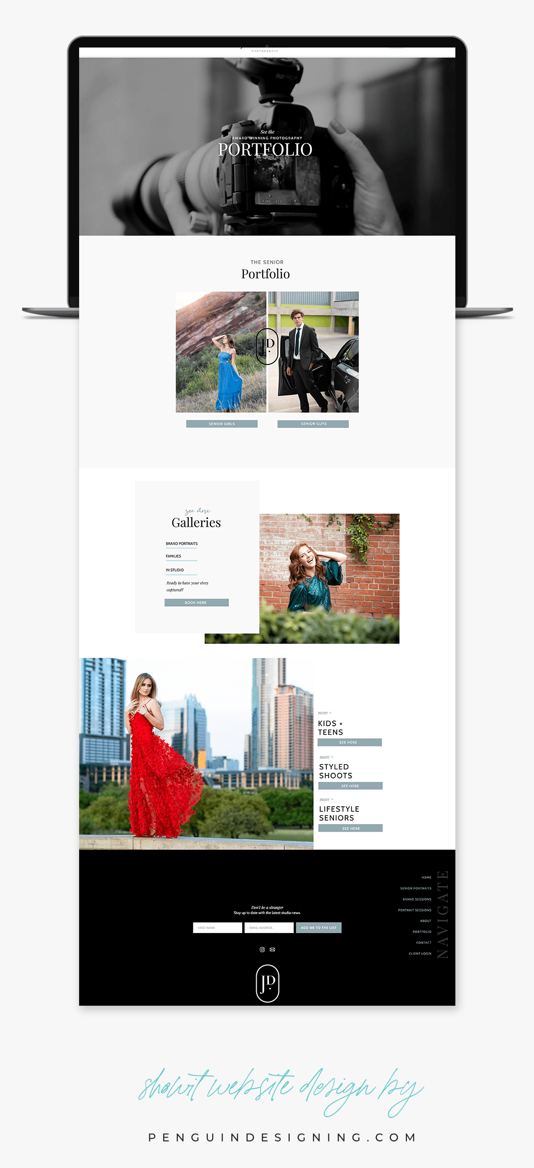 Photography website design by Penguin Designing