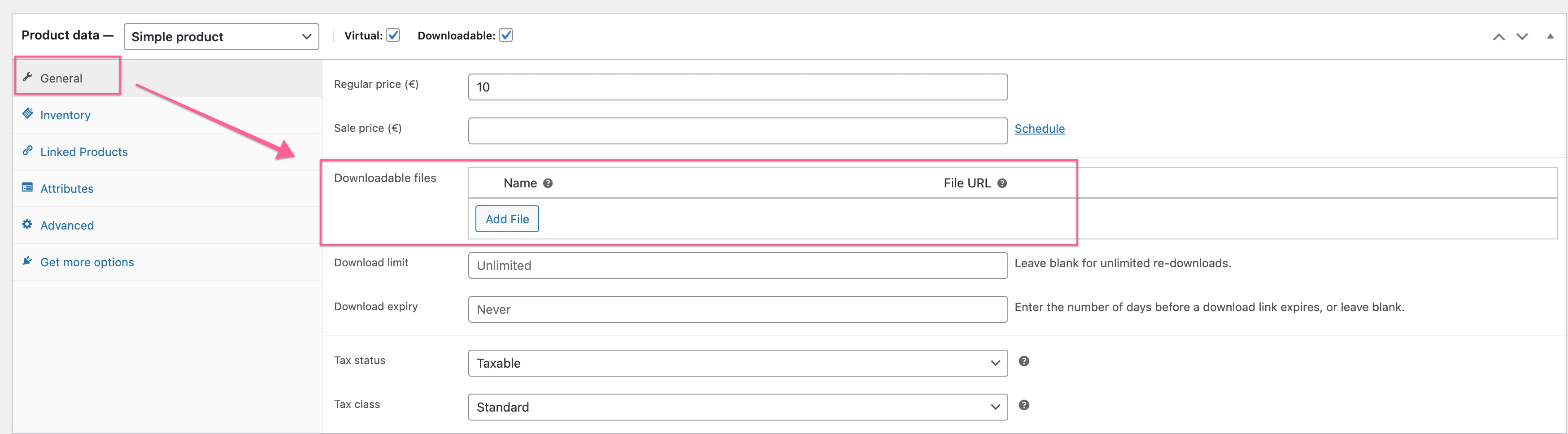 Woo Downloadable product files