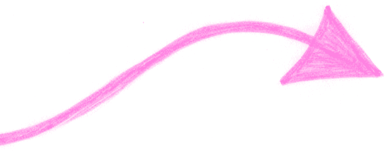 A hand-drawn pink arrow curving toward the right.