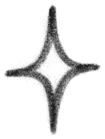 A four-pointed star outline.