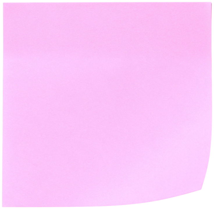 Blank pink square sticky note.